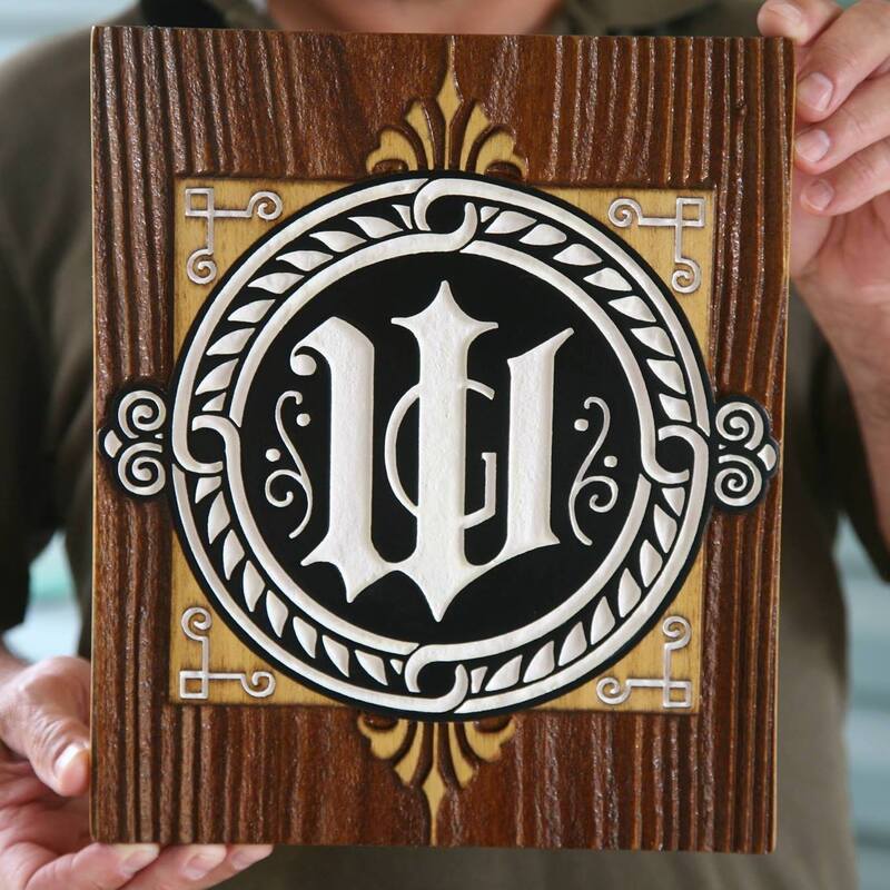 Custom Monogram - Hand carved wooden W - custom signs - Lake Charles LA 